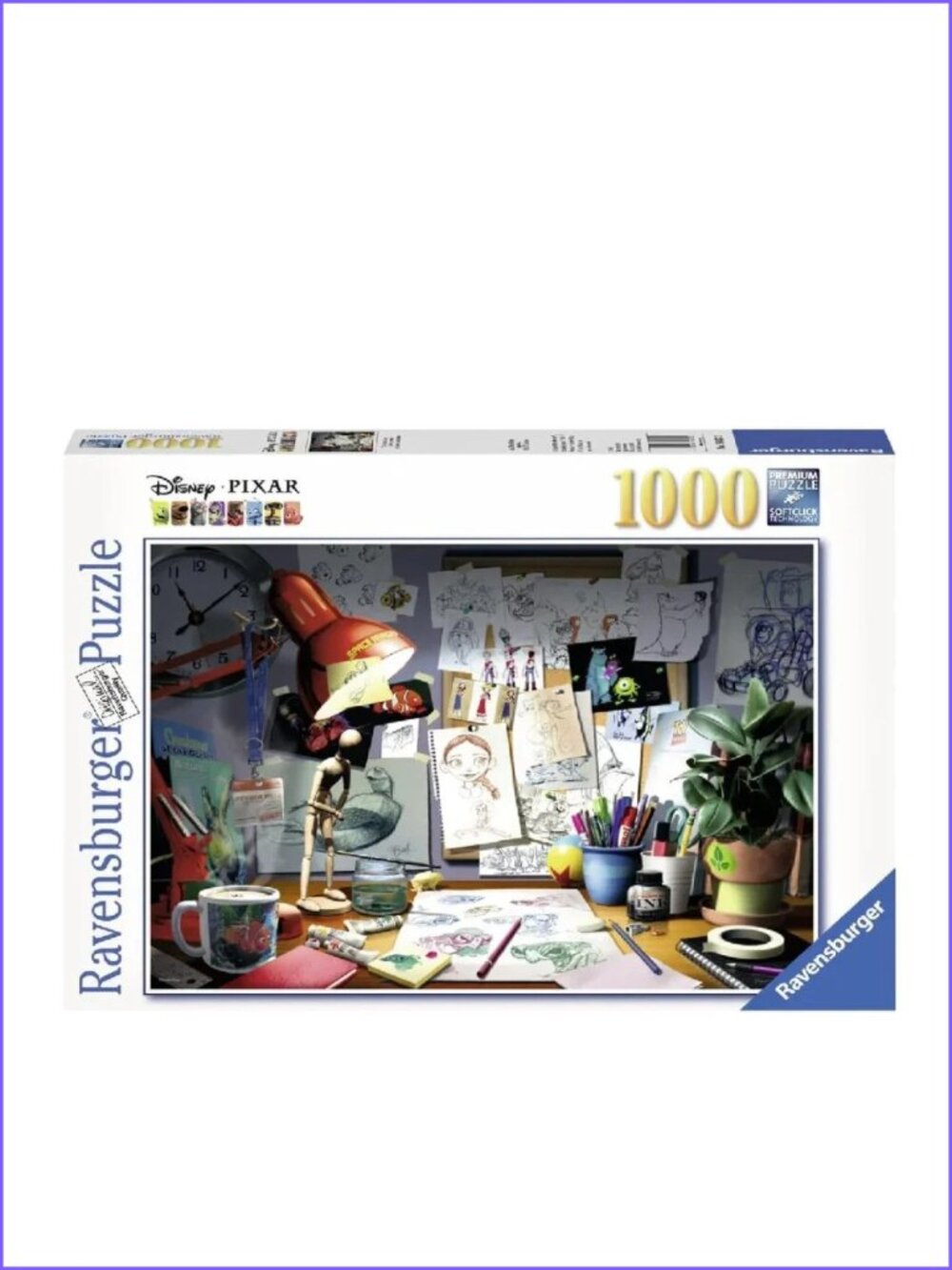 Ravensburger 1000pcs Adult Puzzle-The Artist's Desk Disney Pixar New In Box